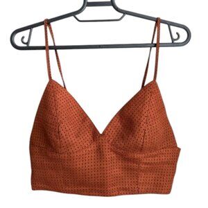 Forever 21 | EUC Faux Suede Rust Brown Perforated Adjustable Bralette Size Small